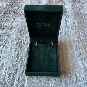 10k Yellow Gold Textured Hoop Earrings Made in Italy